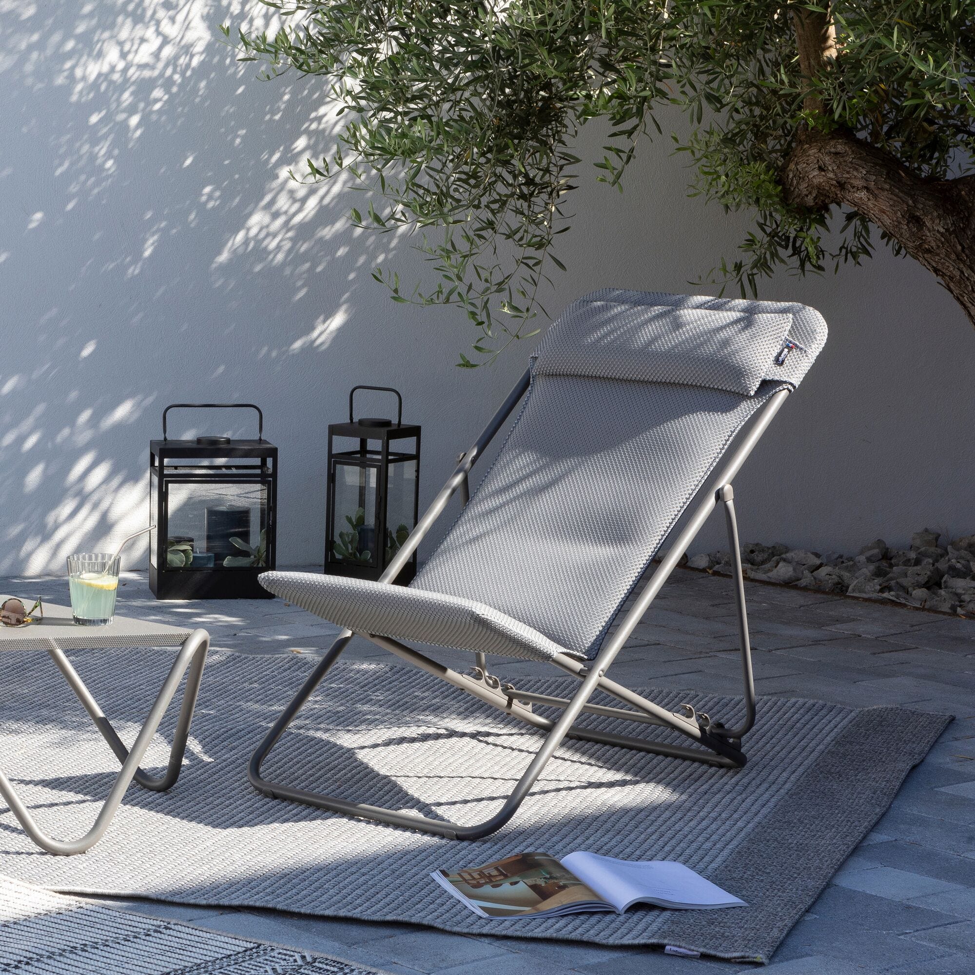 Set van 2 Opvouwbare Ligstoel - Maxi Transat + - BeComfort® - Grijs Silver