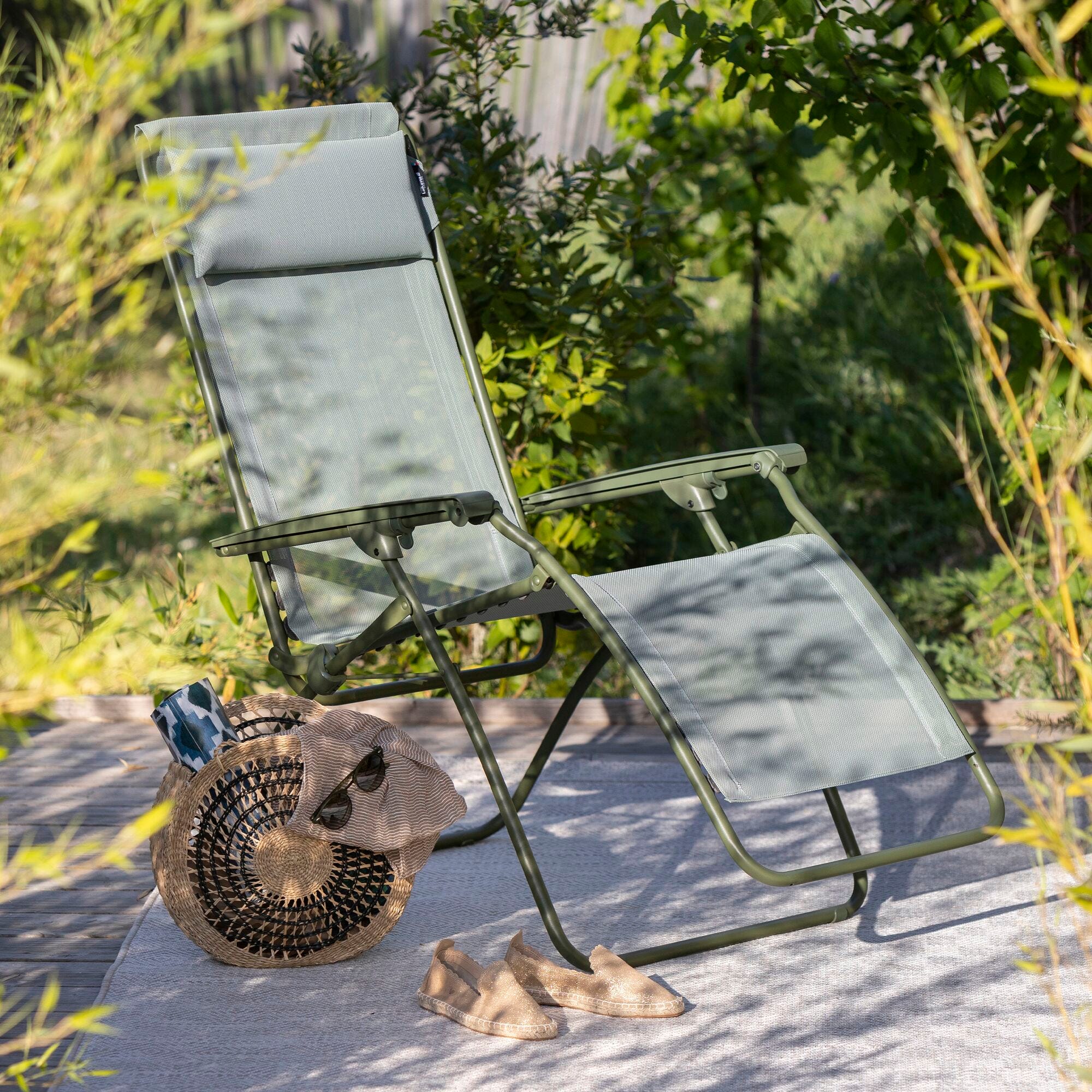 Set relaxstoel en bekerhouder - RClip - Batyline® Iso - Groen Moss