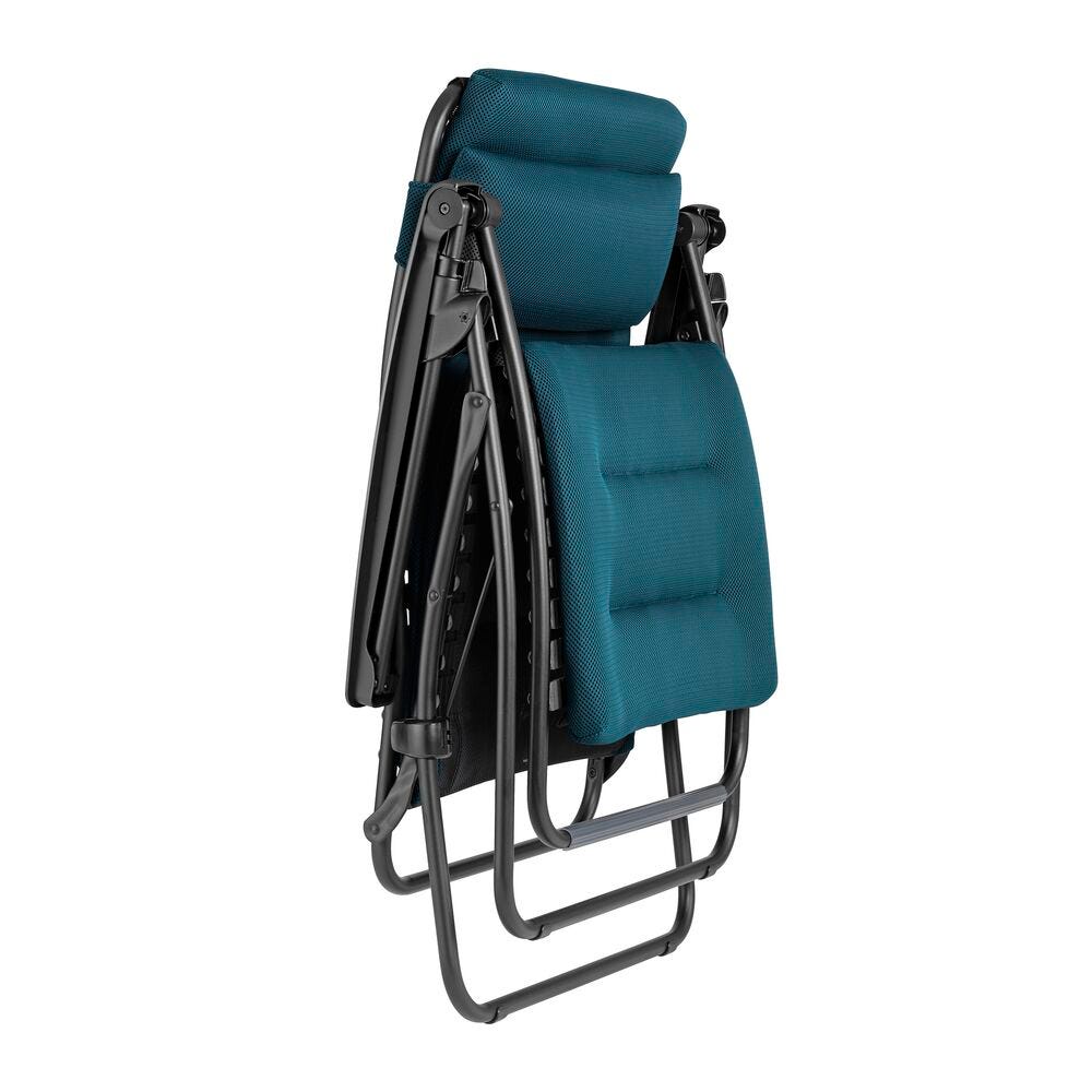 Gepolsterde Relaxstoel met parasol en bekerhouder - RSX Clip - AirComfort® - Blauw Coral Blue