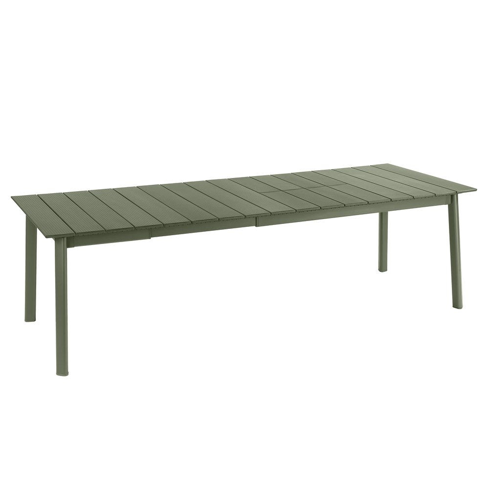 Uitschuifbare tuintafel 8 tot 10 personen - Oron - Lattes Aluminium - Groen Moss